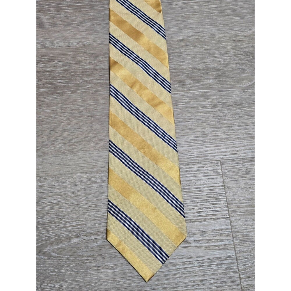 Tommy Hilfiger Silk Tie Yellow Blue Diagonal Stripe